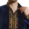 Adhdyuud Men Muslim Jubba Thobe Islamic Kaftan Thoub Arabic Saudi Robe Dress Caftan Thawb Ramadan Gown Middle East Black M view 4