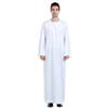 Adhdyuud Men's Dubai Arab Robes Muslim Round Neck Long Sleeve Dubai Middle East Islamic Ramadan Caftan Thobe Beige S view 4