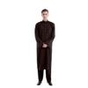 Adhdyuud Men's Muslim Islamic Arab Robe Arab Vintage Long Sleeve Jubba Thobe Robe Dubai Saudi Arab Kaftan 05 Brown S view 1