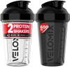 VELOMIX -2 PACK- upto 600ml Protein Shaker Bottle - 2x Wire Mixball for Lump-Free Shakes | Leak Proof Shaker for Protein Shakes | Protein Shake Bottle for Mixing Powdered Shakes | BPA-Free Shaker Cup view 1