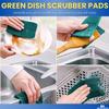 1InTheHome Medium Duty Scouring Pads, Dish Scrubber Pads, 3.5" x 3.5", Green, 20 Pack view 3