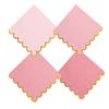 100 pack Pink Mix Cocktail Napkins with Gold Foil Accents Scalloped Edges 5 x 5 inch Beverage Disposable Napkin Party Decoration Wedding Bridal and Baby Shower Dinner Lunch Supplies