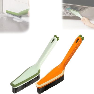 4 in 1 Crevice Cleaning Brush, Hard Bristle Crevice Cleaning Brush, Multipurpose Cleaning Brush Bathroom Shower Sink Scrub, Tight Spaces Cleaning Brush (Green+Orange)