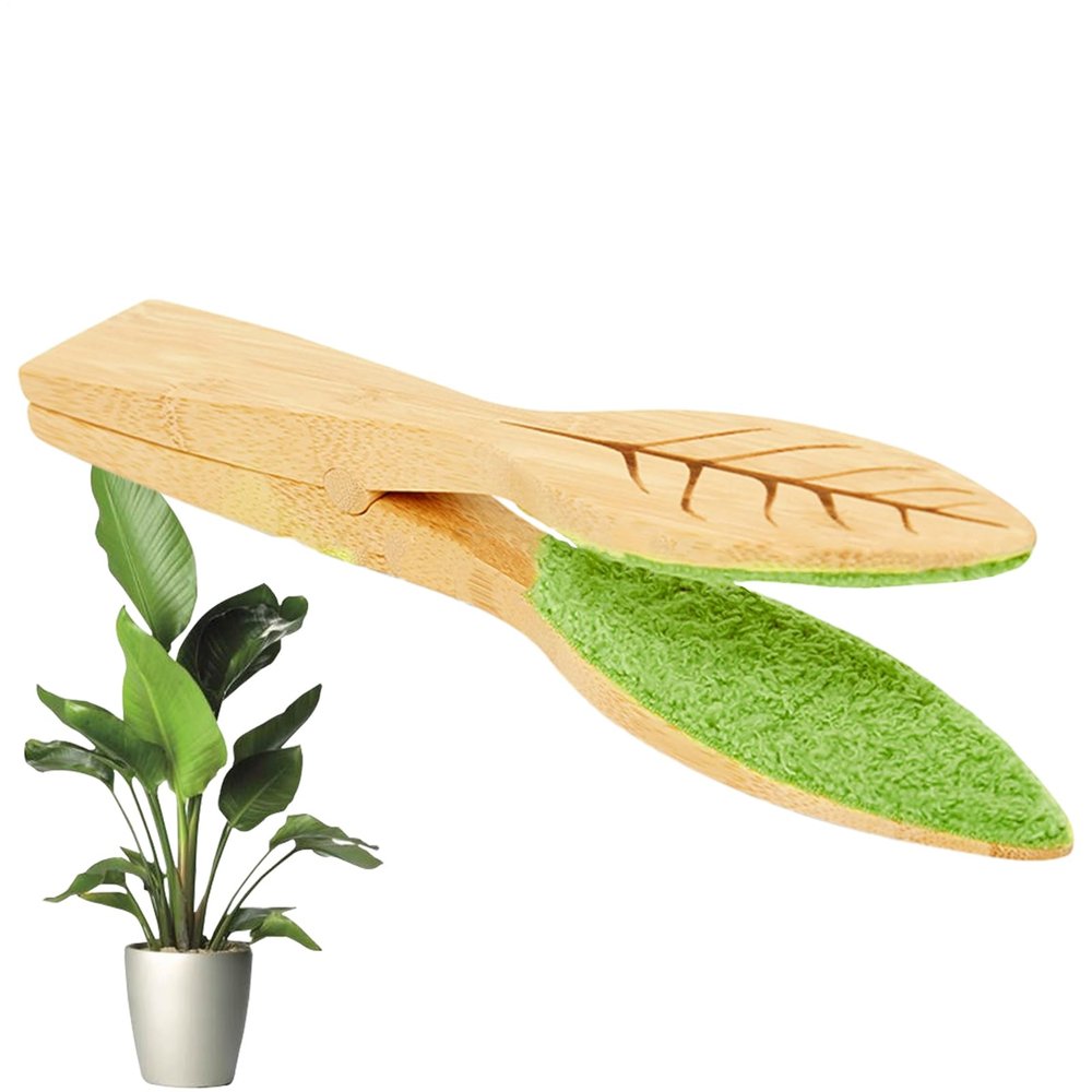 gifyym Plant Cleaning Tongs, Wipes for Indoor Plants, Shaped Plant Dust Removal Cleaner Clip Brush, Dust Remover Cleaning Tool for Indoor and Outdoor Plants