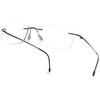 ABETOS Titanium Reading Glasses Women Men Rimless Ultralight Metal Blue Light Blocking Fashion Rectangular Computer Readers Eyeglasses, Black 2.5 view 1