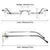 ABETOS Titanium Reading Glasses Women Men Rimless Ultralight Metal Blue Light Blocking Fashion Rectangular Computer Readers Eyeglasses, Black 2.5 view 2