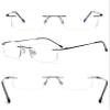 ABETOS Titanium Reading Glasses Women Men Rimless Ultralight Metal Blue Light Blocking Fashion Rectangular Computer Readers Eyeglasses, Black 2.5 view 3