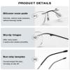 ABETOS Titanium Reading Glasses Women Men Rimless Ultralight Metal Blue Light Blocking Fashion Rectangular Computer Readers Eyeglasses, Black 2.5 view 4
