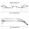 ABETOS Titanium Reading Glasses Women Men Rimless Ultralight Metal Blue Light Blocking Fashion Rectangular Computer Readers Eyeglasses, Grey 3.0 view 2