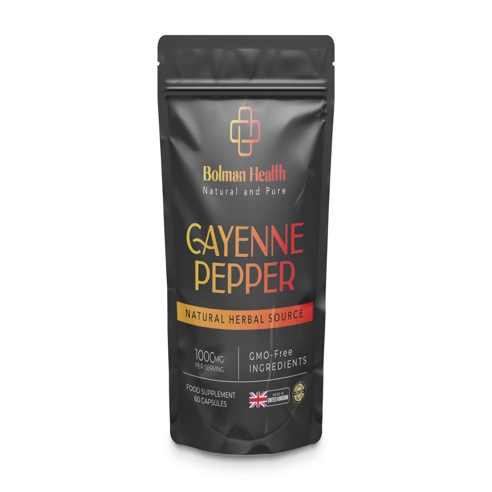 Cayenne Pepper Capsules | 1000mg Per Serving | 60 Vegan HPMC Capsules | Supports Digestion, Circulation & Metabolism | Natural Herbal Source | Non-GMO, Gluten-Free | Made in The UK