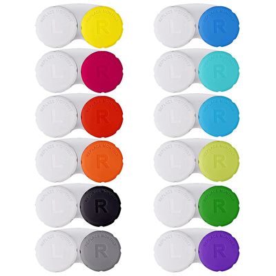 Booso 12PCS Colorful Contact Lens Case, Contact Lens Immersion Kit, Suitable for Outdoor Mini Contact Lens Case Screw Top