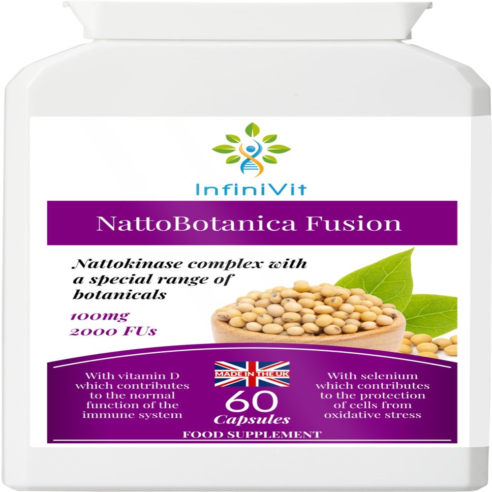 Infinivit NattoBotanica Fusion: Comprehensive Heart & Immune Support Capsules with Nattokinase & Botanicals, 60 Capsules