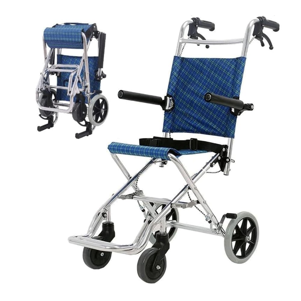 Aluminum Alloy air Portable Folding Tranair with Handbrake Adult Mobility Manual air