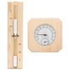 Gecheer Sauna Hourglass Set 2 in 1 Sauna Hygrothermograph and Sand Timer Set Solid Wood Pine Sand Sauna Accessories view 1