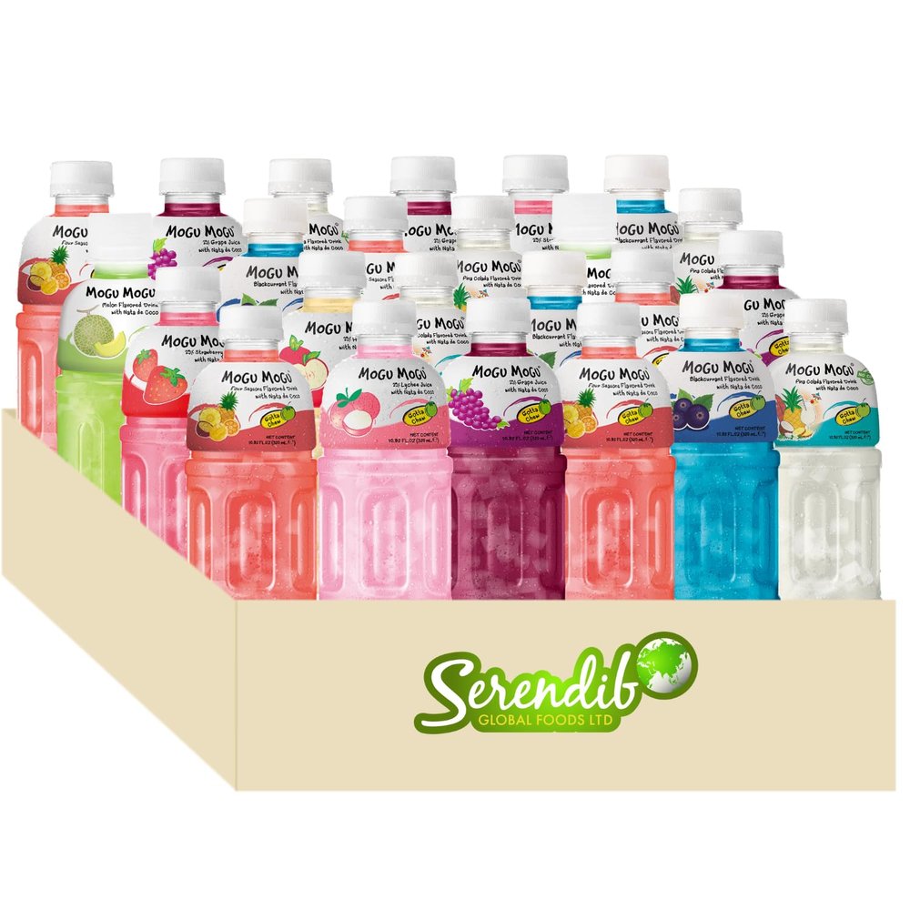 MOGU MOGU Real Fruit Juice with Nata De Coco 320ml | Random Flavours | Variety Pack | Refreshing and Enjoyable Experience (24 Bottles)