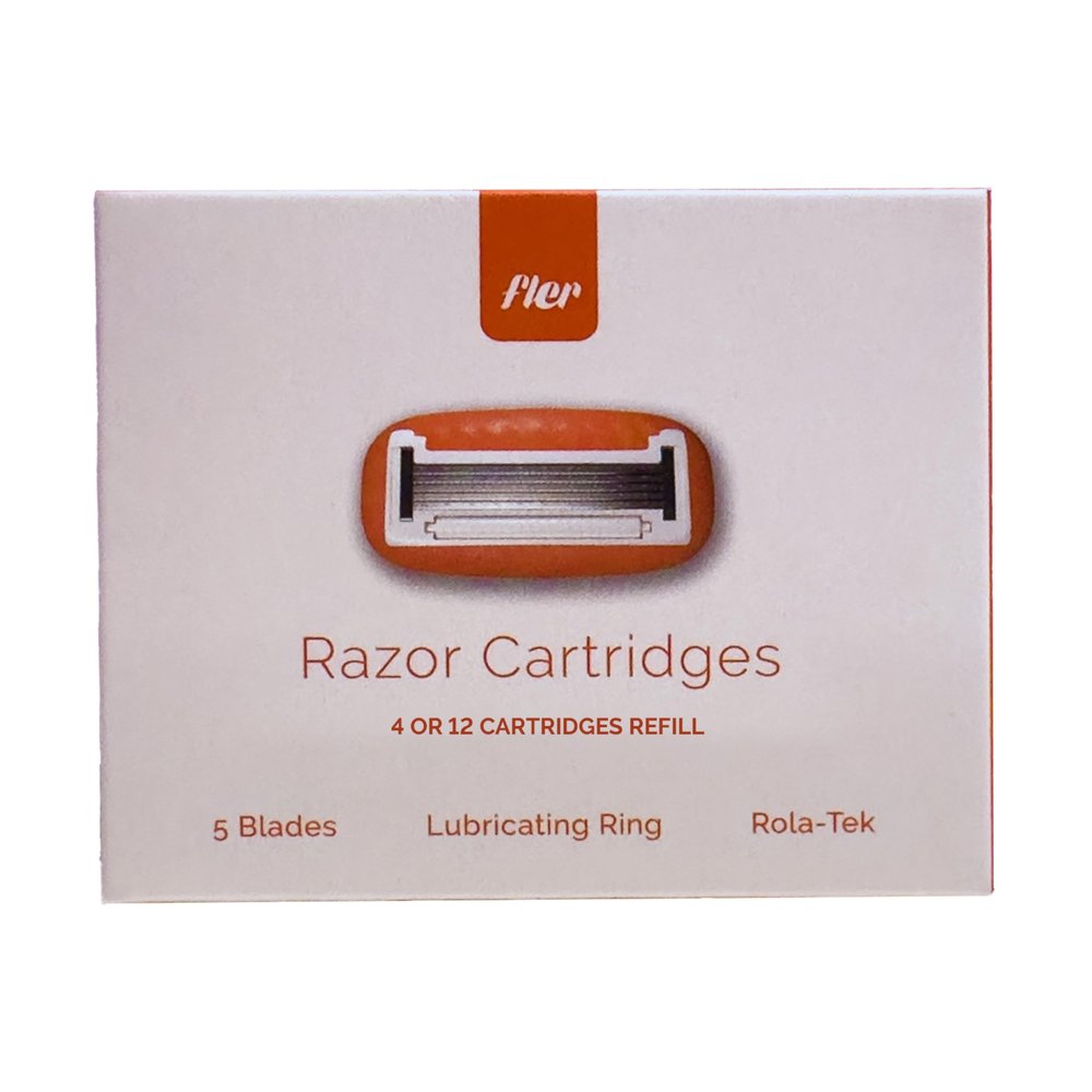 Fler - Razor Blades 5 Blades, Replacement Blades for Women, Replacement Heads for Hair Removal with Aloe Vera, Vitamin E and Jojoba Oil (Pack of 12)