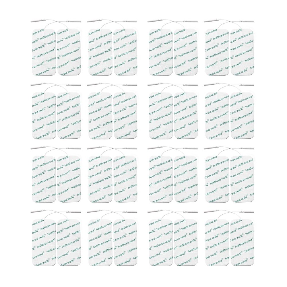 TENS Electrode Pads 5x10cm prewired (32 Pieces) Compatible with TPN, Lloyds, Neurotrac Machines for Knee, Back, Shoulder, Muscle Pain Relief