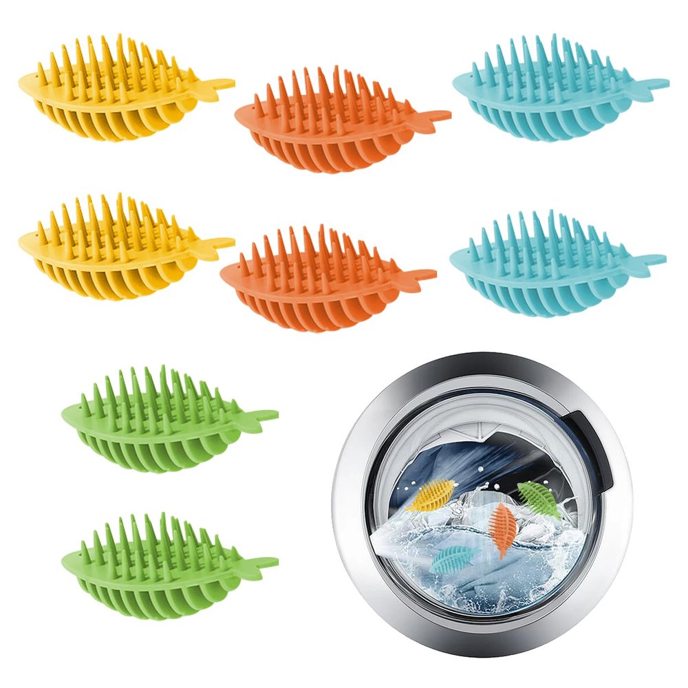 KASESSS 8 Pcs Tumble Dryer Balls, Fishbone Dryer Balls, Laundry Balls for Washing Machine, Dryer Balls for Laundry UK, Reusable Washing Machine Balls, Drying Balls for Tumble Dryer, Fewer Wrinkles