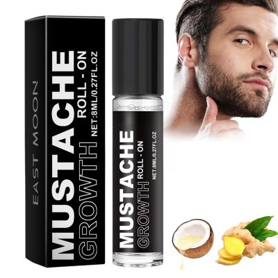 Beard Growth Serum Roller Ball, Mustache Growth, Beard Growth Oil, Beard Oil for Men Growth, Beard Thickener for Men Stimulate Beard Growth Promote Hair Regrowth, Moisturizes, Softens & Strengthens