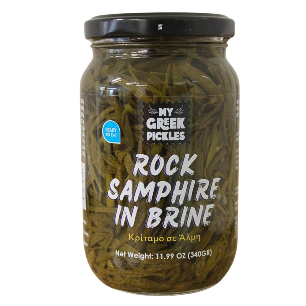 My Greek Pickles  Rock Samphire in Brine 2 x 340g (Total 680g) | Natural, Vegan, Gluten-Free