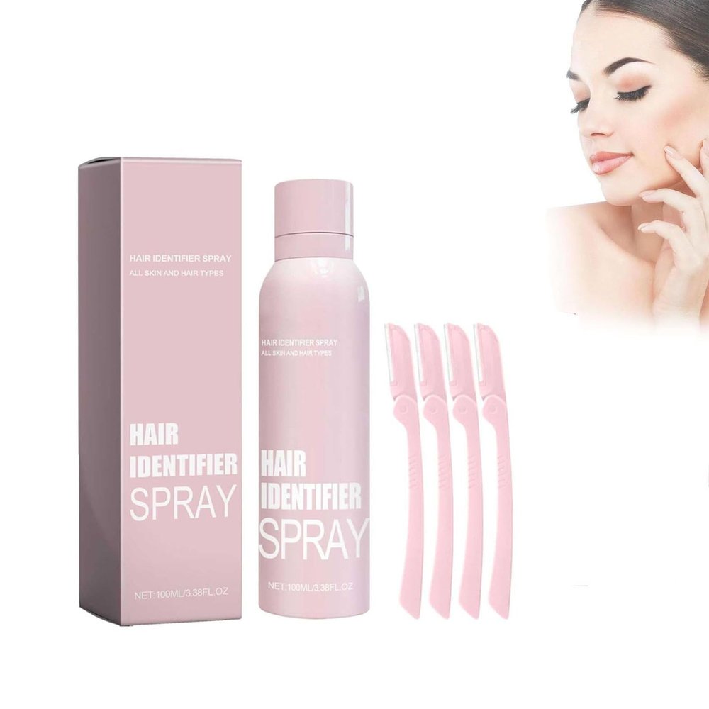 3PCS Hair Identifier Spray For Face Shaving,2024 Face Hair Identifier Spray For Dermaplaning, Moisturizing And Skin Care Dermaplaner Set Spray,Skin Dermaplaning Spray For Face,For Women (1pc)