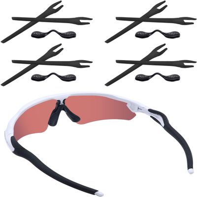 Acefrog 4 Pairs Upgraded Replacement Earsocks Nose Pads Kit for Oakley Radar EV Path OO9208, Radar EV Pitch OO9211, Radar EV Advancer OO9442, Radar EV Path Asian Fit Sunglasses, Perfectly Fit, Black