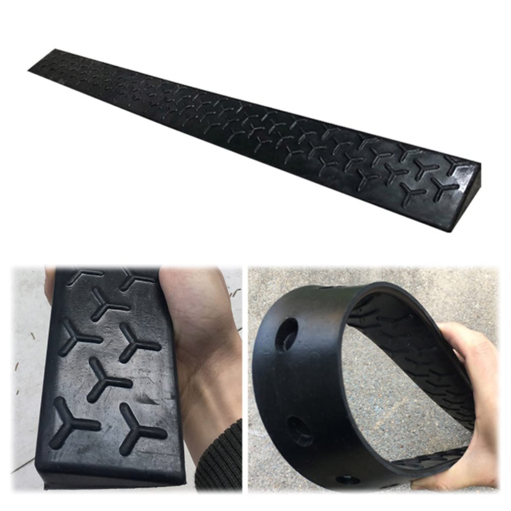 1 to 10cm Solid Rubber Curb Ramps, Heavy Duty Threshold Ramp Car Slop Ramps for Self-Balancing Hoverboards, Power Chairs, and Mobility Scooters