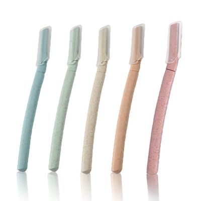5 Pcs Eyebrow Razor - Facial Hair Remover Shaver - Smooth Razor Blades - Eyebrow Trimmer Protective Net Eyebrow Shaver with Precision Cover for Women and Men(5 Colors)