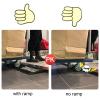 0.8-4.5cm Rise Threshold Ramp Solid Non-Slip Rubber Wheelchair Ramp for Thresholds Doorways Driveways Bathroom DIY Width 1500 lbs Capacity view 4