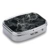 Pill Box White Lines Form Smoke Square Pill Case Mini Metal Travel Pillbox for Purse Small Cute 2 Compartment Medicine Pill Organizer Portable Pill Container Holder for Daily Medicine Vitamin view 3