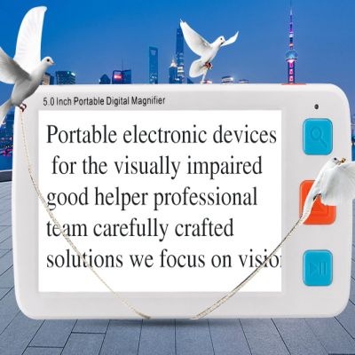 Low Vision Reading Aid with 5 Inch LCD Screen, 4x-34x Zoom and 17 Color Mode - Handheld Digital Magnifier for Visually Impaired/Low Vision/Color Blindness