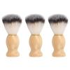 3pcs Men Beard Cleansing Brush - Synthetic Luxury Shave Brush, Soft Hair Wooden Handle Rich Foam Beard Grooming Brush for Daily Use view 1