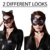 Maxim Party Supplies Leather Catsuit Costume Bodysuit for Women 5 Piece Latex Jumpsuit include 2 Masks, Choker, and Cat Ears (S/M) view 4
