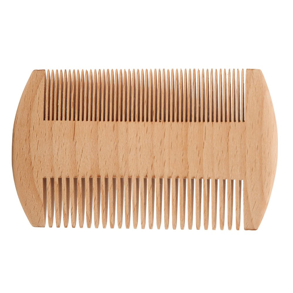 Fybida Men Beard Comb,Wooden Beard Comb Professional Portable Double Sided Fine Teeth Lice Comb Grooming Styling Tool