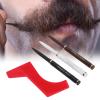 Beard Styling Kit with Pencil Filler & Stencil Tool, Home Beard Shaping Template Tool for Defining Beard Lines and Filling Patches, Beard Filler Set Achieve Professional Beard Lines Fuller Beard Look view 3