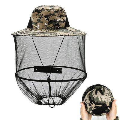 Gobiufy Midge Head Net Hat,Pop up Mosquito Head Hat with Netting,Portable Face Net Mesh with Hat Protection Head Cover for Adults Outdoor Hiking Camping Climbing Fishing Walking Gardening