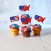 Gyufise 24Pcs American Flag Cupcake Toppers Glitter USA Map Patriotic 4th of July Independence Day Cupcake Picks for USA Patriotic American National Day Theme Birthday Party Decorations Supplies view 4