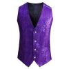 Rrongwn Sequin Vest Men's Suit Vest Slim Fit Lightweight Vest Winter Sleeveless Vest Outdoor Men's Vests Sporty Elegant Lightweight Glitter Suit Vest V-Neck Blazer Vest Party Clubwear Vest, purple, M view 1