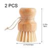 2pcs Wooden Dish Brush Scrubbing Brush with Handle Pot Scrubbing Brush Kitchen Cleaning Scrubbers Household Cleaning Brush view 2