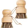 2pcs Wooden Dish Brush Scrubbing Brush with Handle Pot Scrubbing Brush Kitchen Cleaning Scrubbers Household Cleaning Brush view 1
