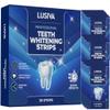 LUSIVA Professional Teeth Whitening Strips 14 Treatments | Enamel Safe Whitener, Non-Sensitive Formula | Dentist Approved, Quick & Visible Whitening Results | Pack of 28 Strips + Mouth Opener Included view 1