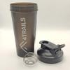 4Trails 600ml Protein Shaker Bottle - with shaker ball and built in carrying hook (Frosted Black) view 2