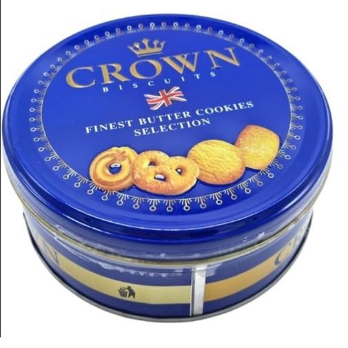 Crown Biscuits Finest Butter Danish Cookies Selection Tin 140g, Sweet Perfect for Gifting Mothers day, Fathers Day, Anniversary, Thank you, Easter, Christmas Day, All Occassions (1 Tin x 140g)