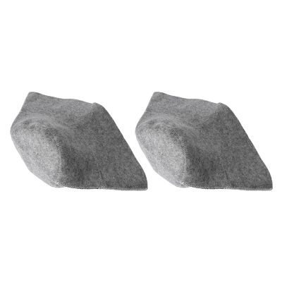 2PCS Sauna Hats Felt Thickening Water Absorption Comfortable Breathable Felt Shower Caps for Bath Accessories Gray