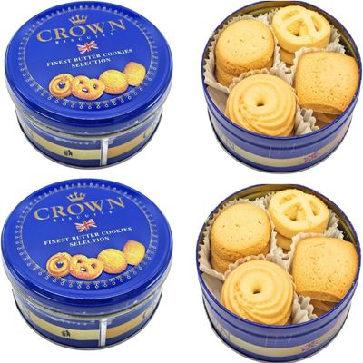 Crown Biscuits Finest Butter Danish Cookies Selection Tin 140g, Sweet Perfect for Gifting Mothers day, Fathers Day, Anniversary, Thank you, Easter, Christmas Day, All Occassions (5 Tins x 140g)
