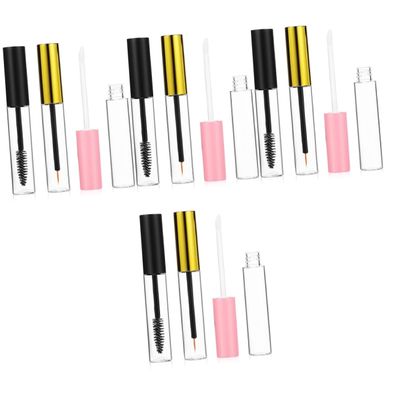LIFKOME 4sets Empty Lip Gloss Tube Wand for DIY Cosmetics Compatible Mascara Eyeliner and Lip Gloss Applications
