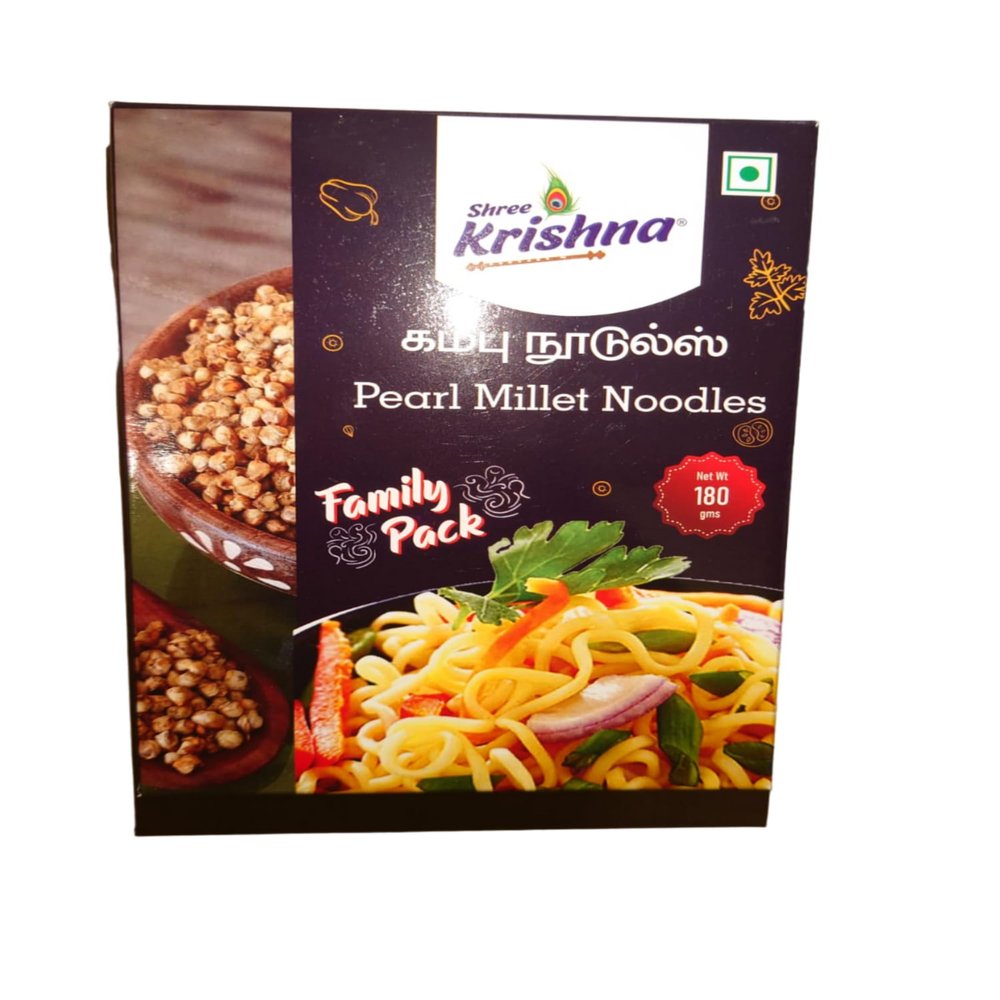 Shree Krishna Pearl Millet Noodles 360g (Pack of 2 - Each 180g) | Easy & Ready to Cook | Zero Maida & 100% Vegan | Healthy Choice for Kids