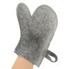 NOLITOY Sauna Felt Set 5pcs Sauna Hat Felt Sauna Pad Mat Gloves Felt Slipper and Storage Bag for Men Women Bath Sauna Accessories Grey view 3