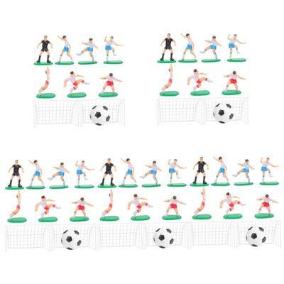 Ciieeo 5sets Soccer Themed Cake Decoration Football Toppers for Cakes and Cupcakes Miniature Soccer Figure Party Decorations