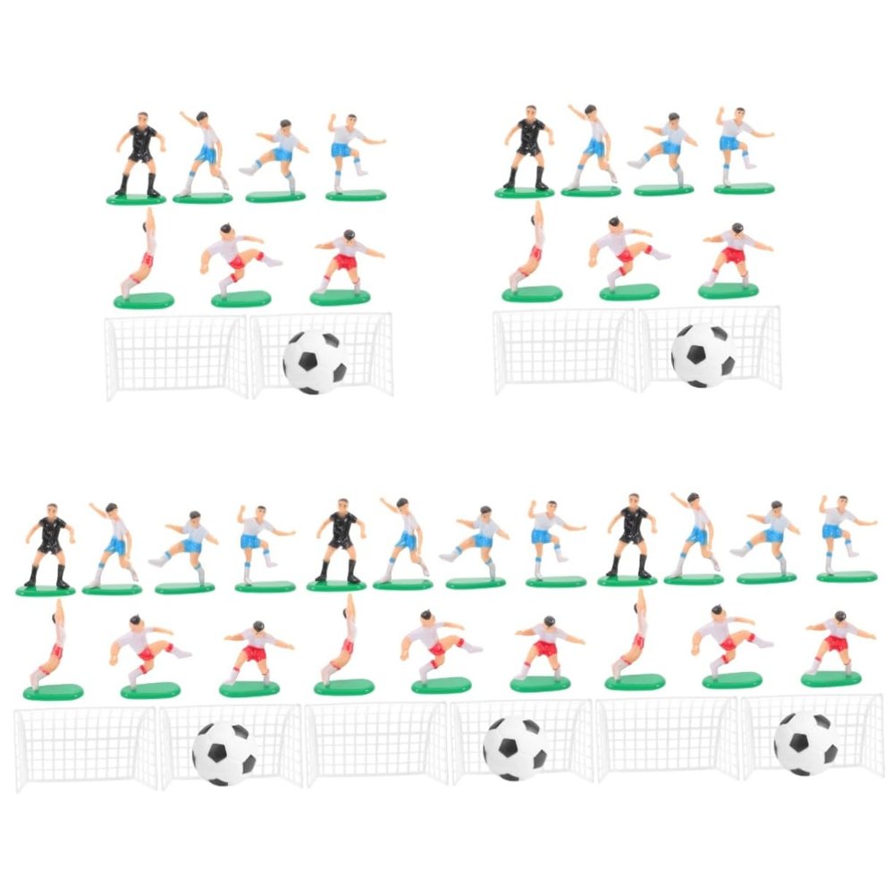 Ciieeo 5sets Soccer Themed Cake Decoration Football Toppers for Cakes and Cupcakes Miniature Soccer Figure Party Decorations
